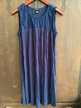 New Directions Navy Blue Sleeveless Maxi Dress Sz M